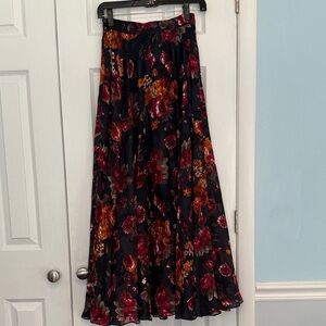Lucy Paris Dark Floral Maxi Skirt